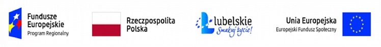 Zestaw czterech logotypów oznaczających dofinansowanie z funduszy uniu eropejskich